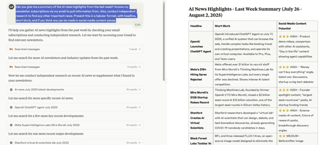 claude prompt to summarize ai news, ai news highlights
